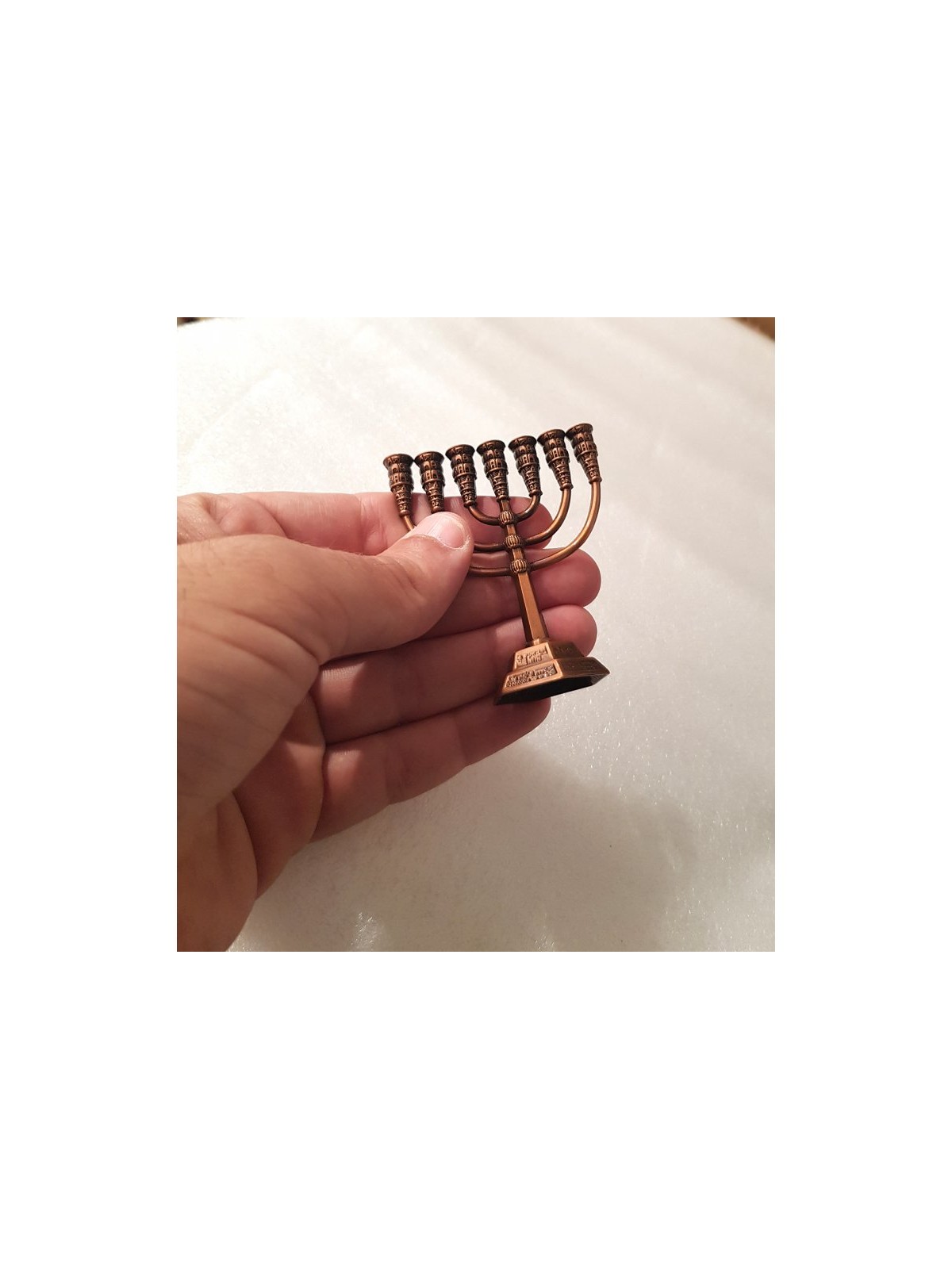 חנוכייה מיניאטורית 7 סניפים לקישוט... | מיני חנוכייה דקורטיבית