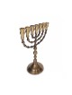 Small Seven Branch Menorah Dark Gold Brass with ... | 7 Branch Menorah