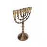 Small Seven Branch Menorah Dark Gold Brass with ... | 7 Branch Menorah
