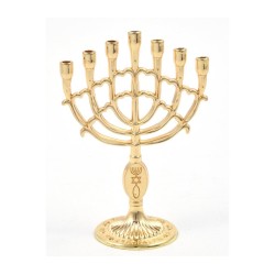 Decorative Mini 7 Branch Menorah with Fis... | Mini Decorative Menorah