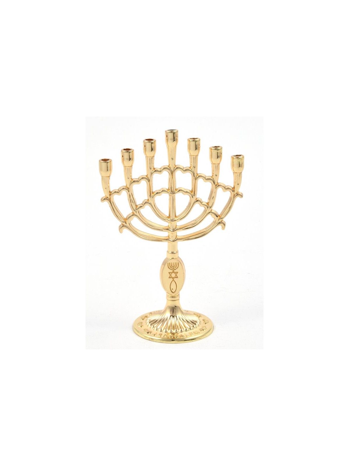 Decorative Mini 7 Branch Menorah with Fis... | Mini Decorative Menorah
