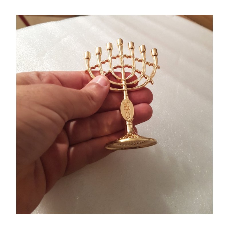 Decorative Mini 7 Branch Menorah with Fis... | Mini Decorative Menorah