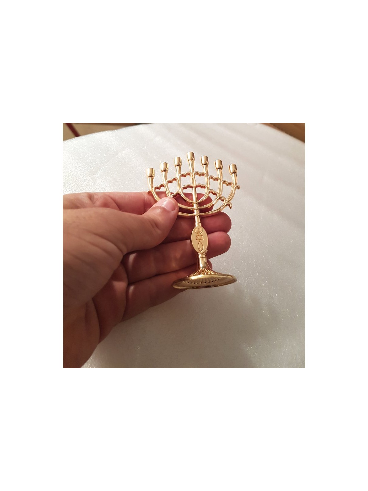 Decorative Mini 7 Branch Menorah with Fis... | Mini Decorative Menorah