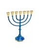 Seven Branch Menorah Brass with Deep Blue Patina... | 7 Branch Menorah
