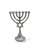 Seven Branch Nickel Menorah with Star of David o... | 7 Branch Menorah