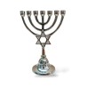 Seven Branch Nickel Menorah with Star of David o... | 7 Branch Menorah
