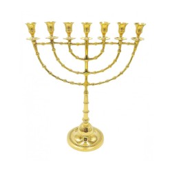 Extra Large Seven Branch Menorah on Stem Gleamin... | 7 Branch Menorah