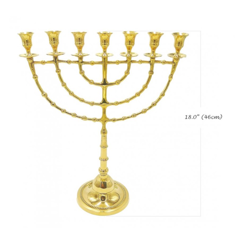 Extra Large Seven Branch Menorah on Stem Gleamin... | 7 Branch Menorah