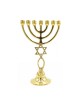 Gleaming Gold Brass 7 Branch Menorah with Grafte... | 7 Branch Menorah