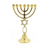 Gleaming Gold Brass 7 Branch Menorah with Grafte... | 7 Branch Menorah