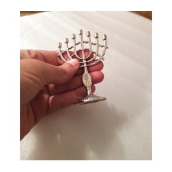 Decorative Mini 7 Branch Menorah with Fis... | Mini Decorative Menorah
