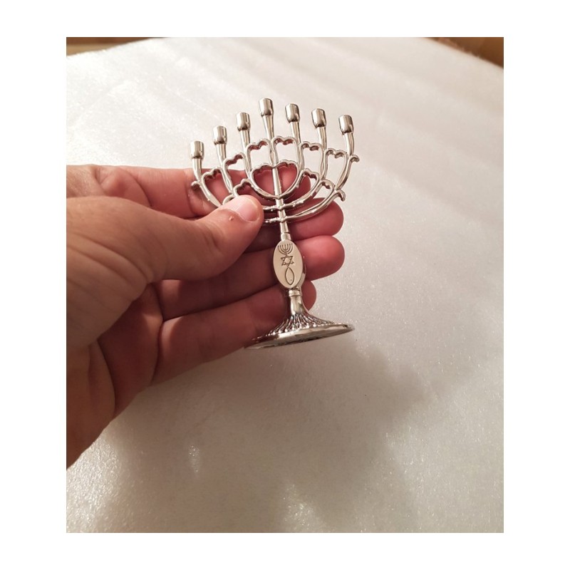 Decorative Mini 7 Branch Menorah with Fis... | Mini Decorative Menorah