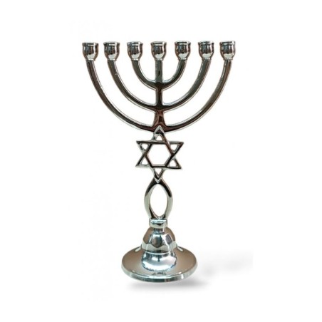 Seven Branch Menorah with Star of David and Graf... | 7 Branch Menorah