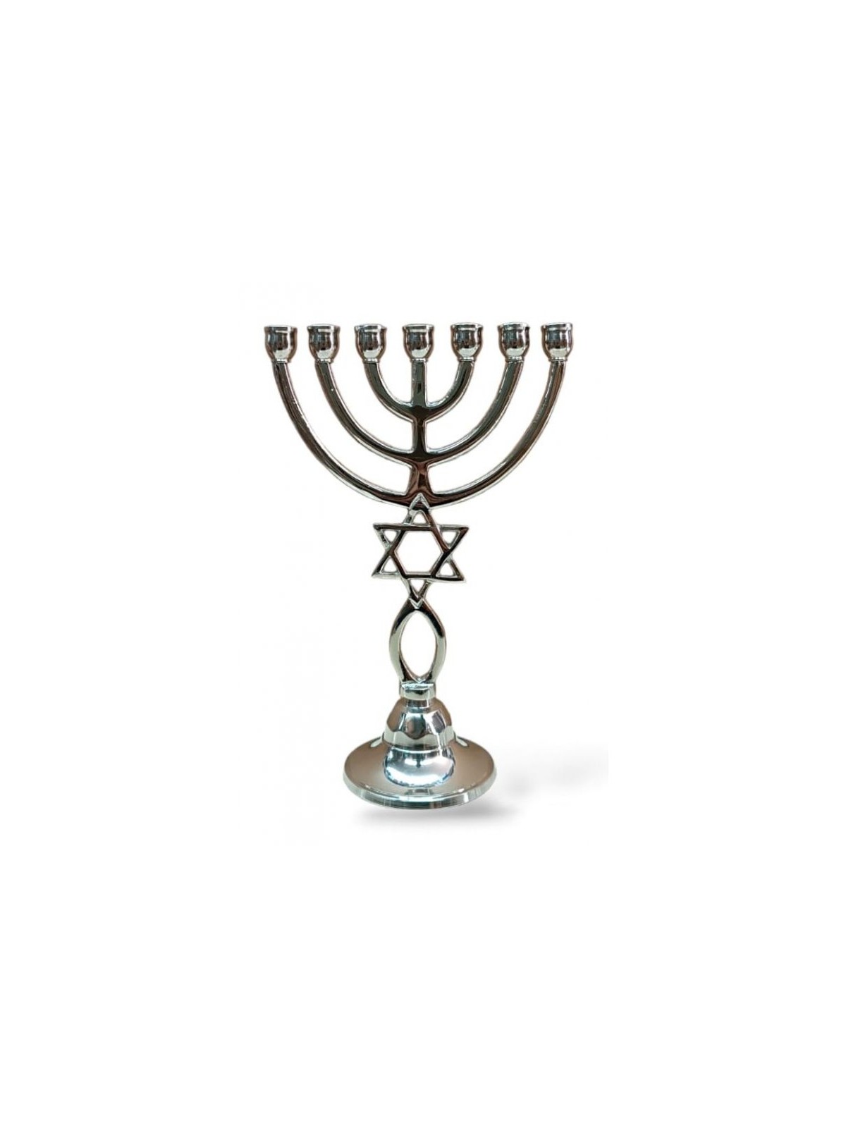 Seven Branch Menorah with Star of David and Graf... | 7 Branch Menorah
