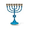 Seven Branch Patina Menorah with Star of David o... | 7 Branch Menorah