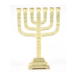 Decorative Seven Branch Mini Menorah with... | Mini Decorative Menorah