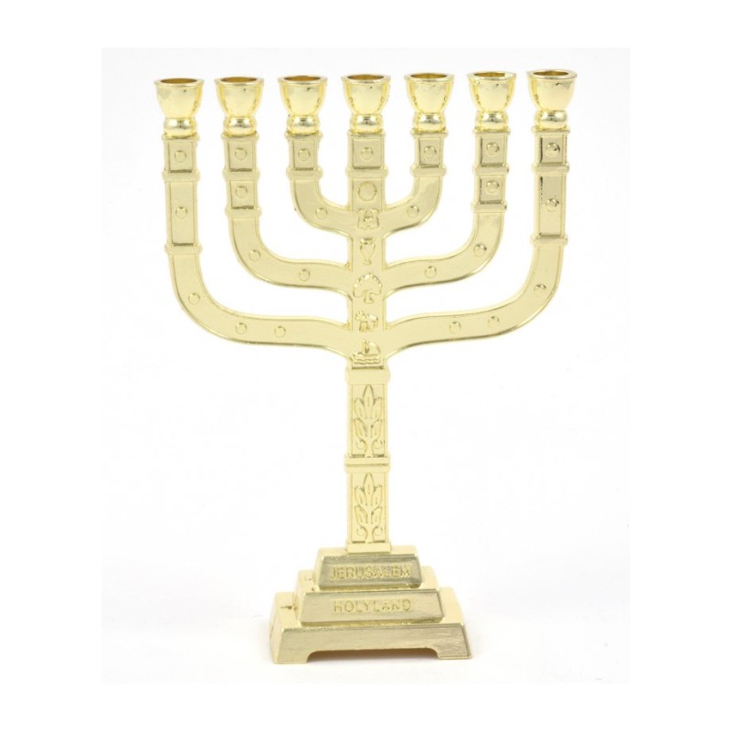 מיני חנוכיית שבעה סניפים דקורטיבית עם... | מיני חנוכייה דקורטיבית