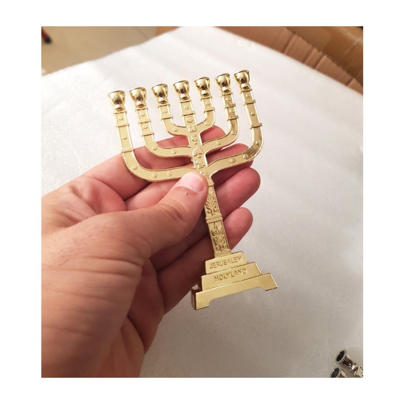 Decorative Seven Branch Mini Menorah with... | Mini Decorative Menorah