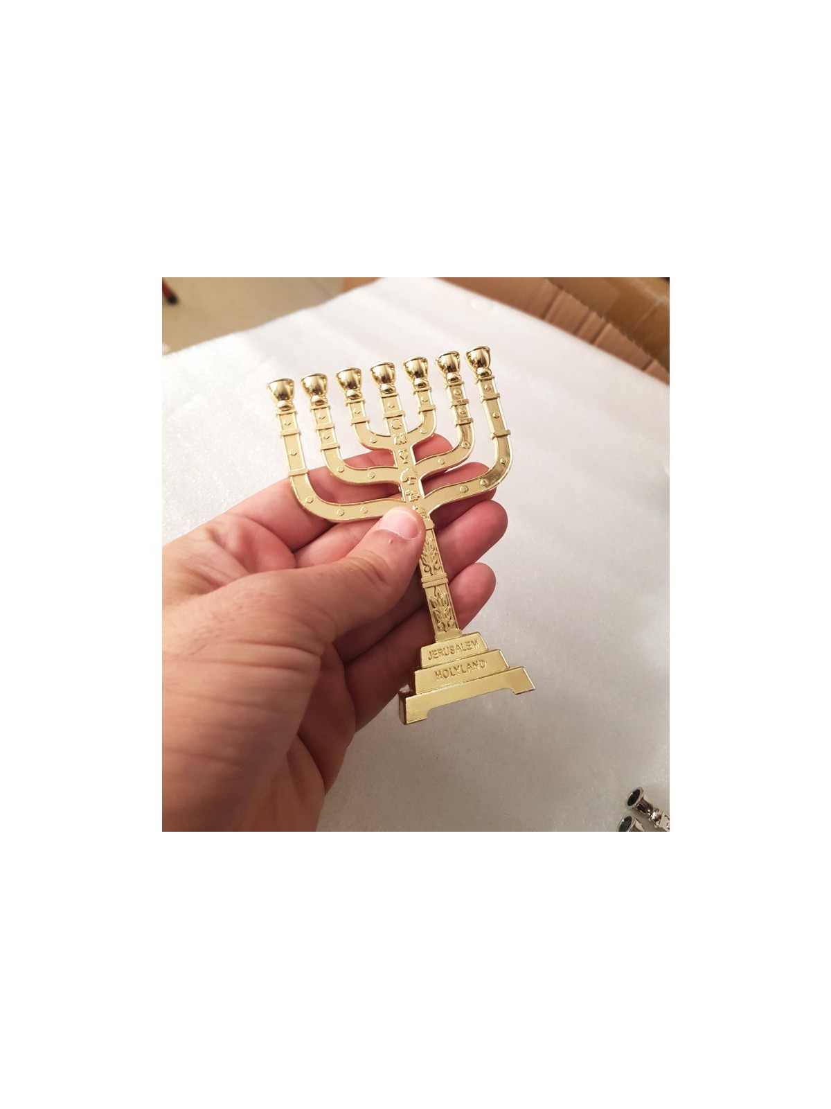 Decorative Seven Branch Mini Menorah with... | Mini Decorative Menorah