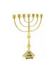 7 Branch Menorah in Gleaming Gold Brass Decorati... | 7 Branch Menorah