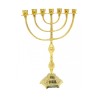 7 Branch Menorah in Gleaming Gold Brass Decorati... | 7 Branch Menorah