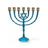 Seven Branch Patina Menorah with Star of David o... | 7 Branch Menorah