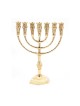 Seven Branch Menorah in Decorative Gold Colored ... | 7 Branch Menorah