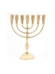 Seven Branch Menorah in Decorative Gold Colored ... | 7 Branch Menorah