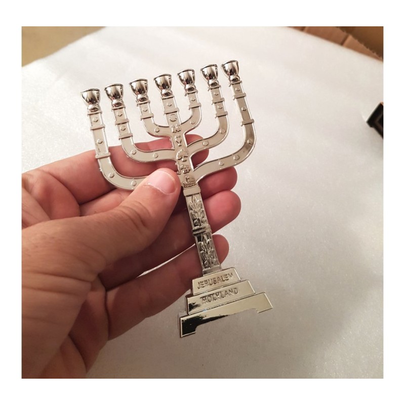 Decorative Seven Branch Mini Menorah with... | Mini Decorative Menorah