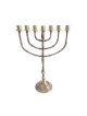 Seven Branch Menorah Dark Gold Brass with Bead D... | 7 Branch Menorah