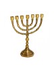 Small Seven Branch Menorah Dark Gold Brass Givin... | 7 Branch Menorah