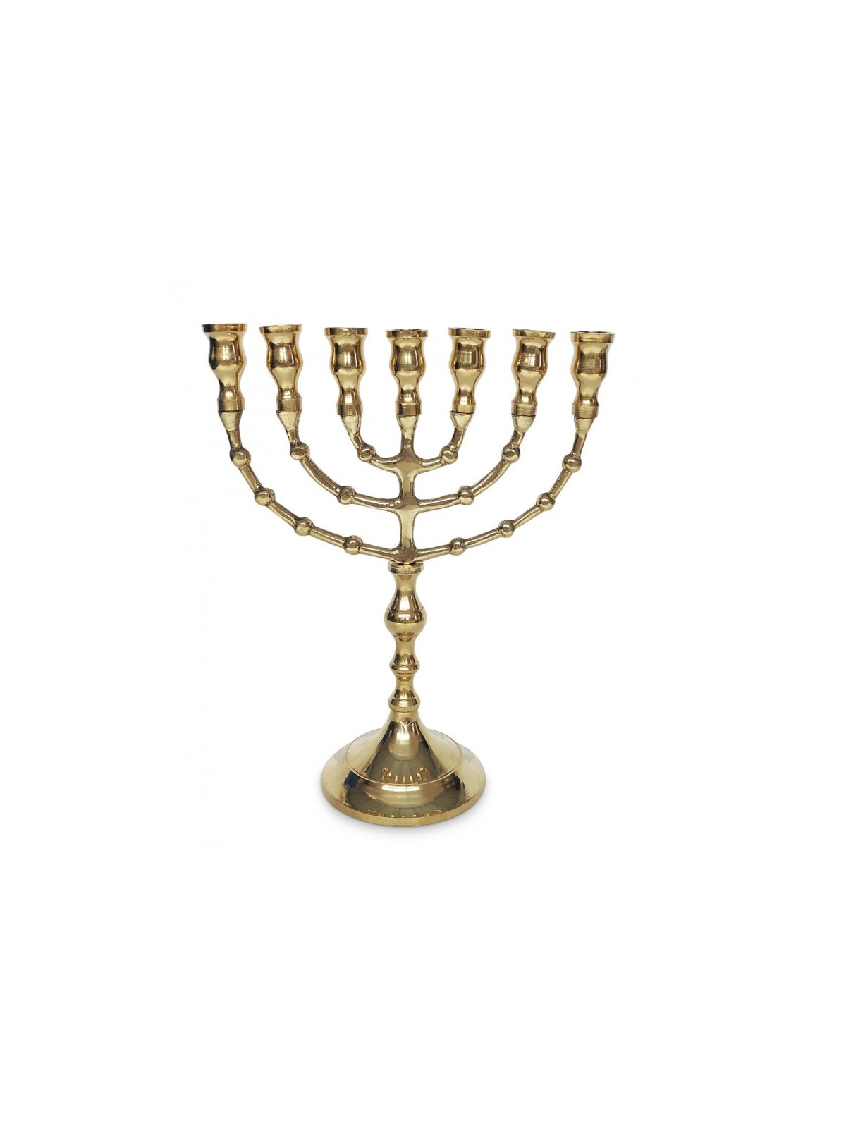 Seven Branch Menorah in Gold Brass 85 Inches | 7 Branch Menorah