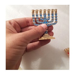 Miniature 7 Branch Menorah with Judaic Sy... | Mini Decorative Menorah