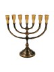 Small Seven Branch Menorah in Dark Gold Brass wi... | 7 Branch Menorah