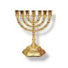 Small Gold Seven Branch Menorah with Twelve Trib... | 7 Branch Menorah