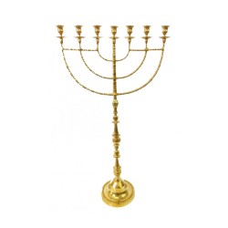 Giant Sized 7 Branch Menorah Gold Colored Brass ... | 7 Branch Menorah