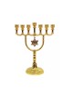 Small Gold Metal Seven Branch Menorah with Decor... | 7 Branch Menorah