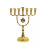 Small Gold Metal Seven Branch Menorah with Decor... | 7 Branch Menorah