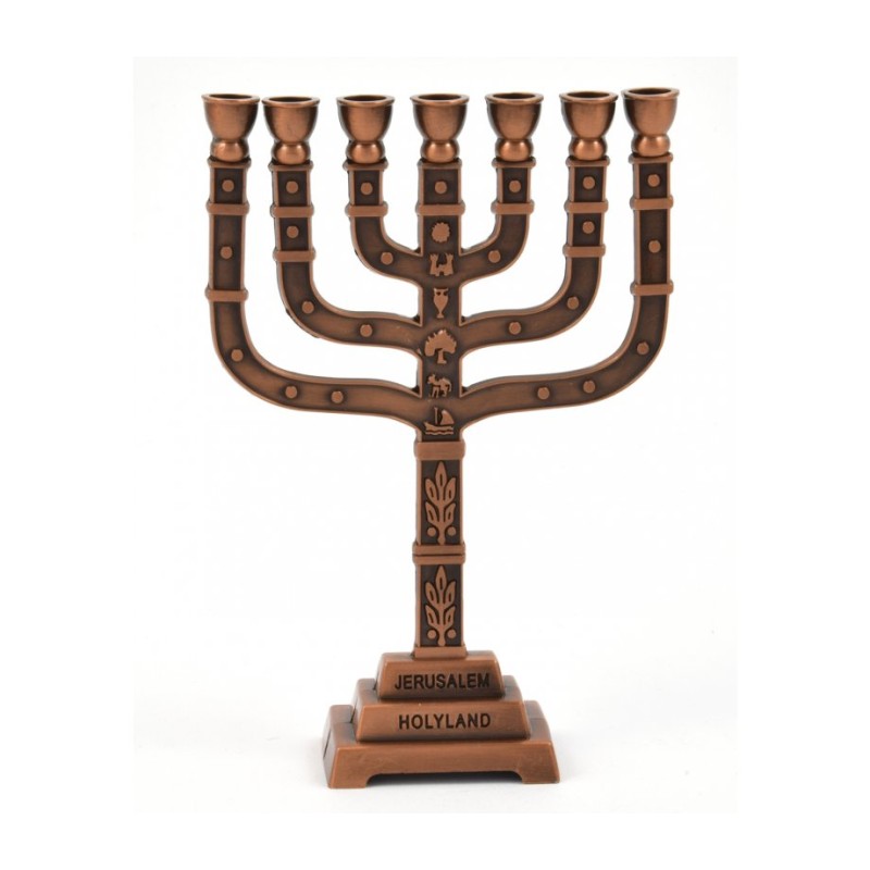 Decorative Seven Branch Mini Menorah with... | Mini Decorative Menorah
