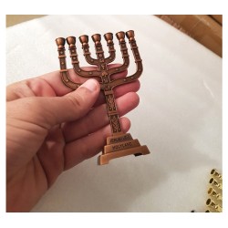 Decorative Seven Branch Mini Menorah with... | Mini Decorative Menorah