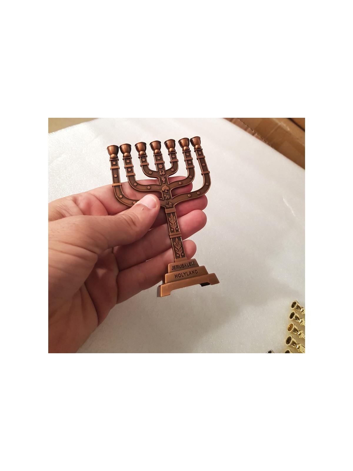 Decorative Seven Branch Mini Menorah with... | Mini Decorative Menorah