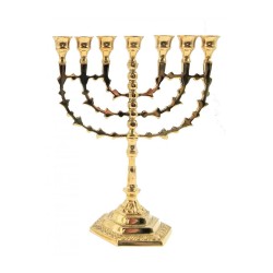 Seven Branch Menorah with Arrow Design Branches ... | 7 Branch Menorah