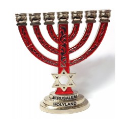 Small Decorative 7 Branch Menorah Star of... | Mini Decorative Menorah