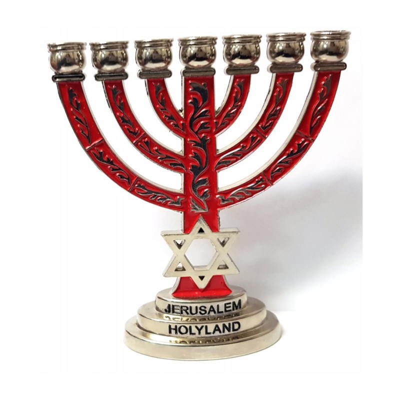 Small Decorative 7 Branch Menorah Star of... | Mini Decorative Menorah