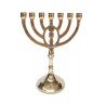 Seven Branch Menorah with Oval Framed Grafted In... | 7 Branch Menorah