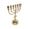 Seven Branch Menorah Gleaming Gold Brass with St... | 7 Branch Menorah