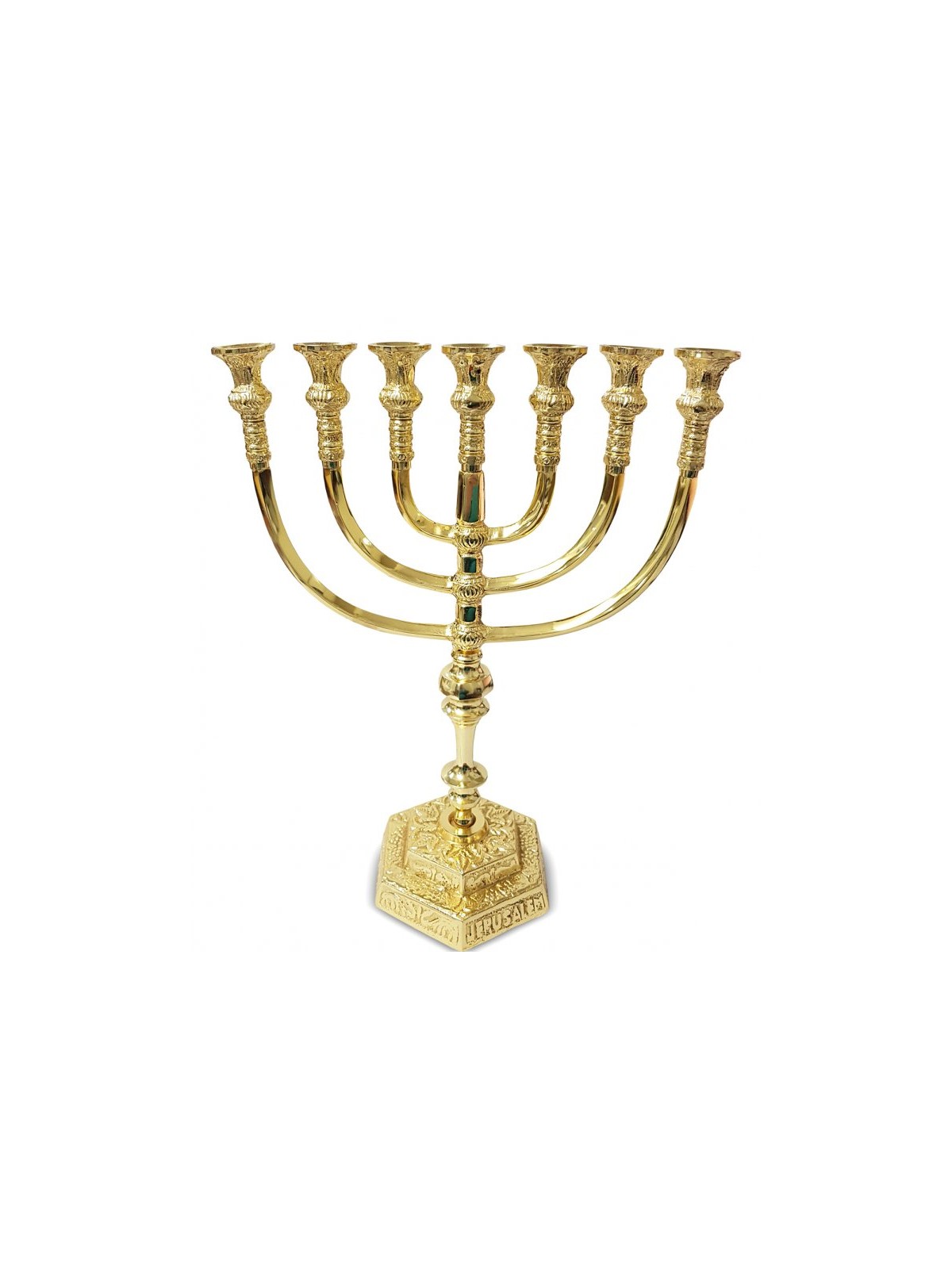 Medium Size Seven Branch Brass Menorah Two Tone ... | 7 Branch Menorah