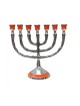 Small Gold Metal 7 Branch Menorah with 12 Tribes... | 7 Branch Menorah
