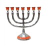 Small Gold Metal 7 Branch Menorah with 12 Tribes... | 7 Branch Menorah
