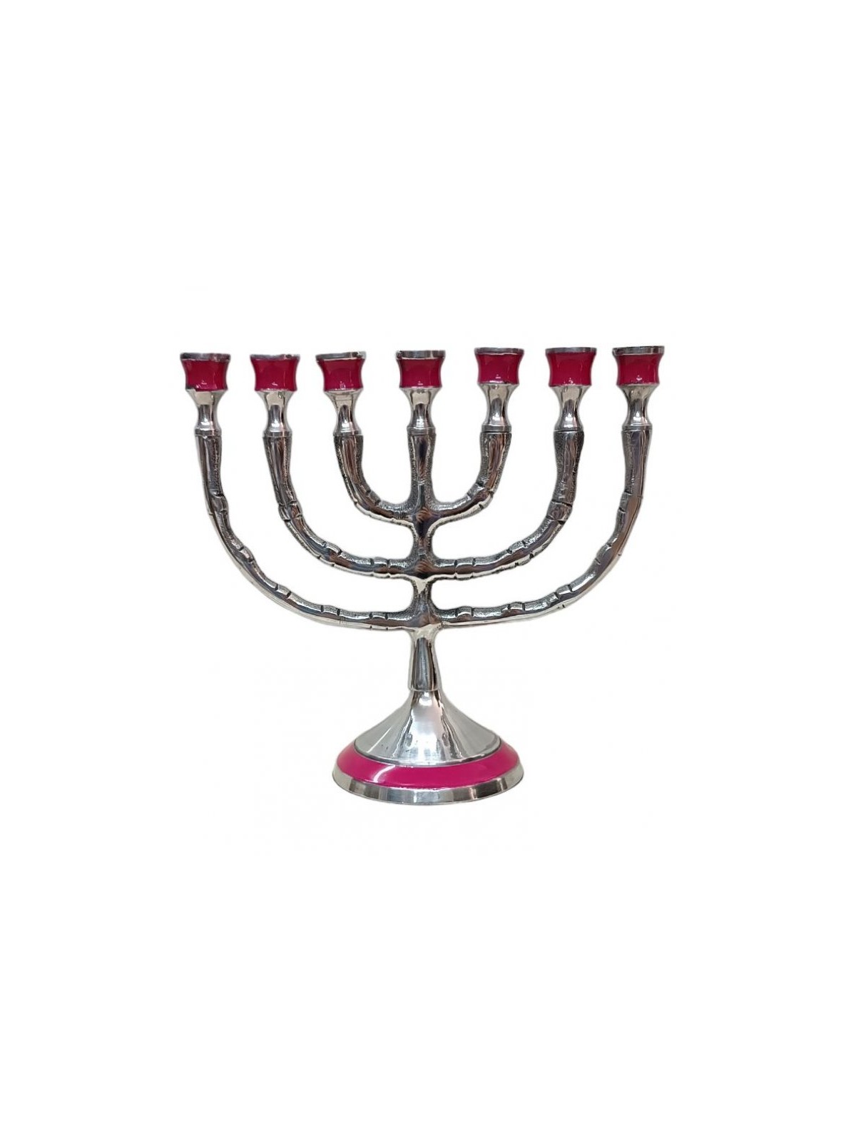 Small Gold Metal 7 Branch Menorah with 12 Tribes... | 7 Branch Menorah